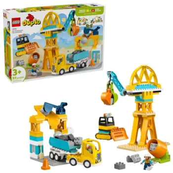 Set lodrash LEGO Duplo 10476 Construction Site and Vehicles, 3 në 1, 84 copë, shumëngjyrësh
