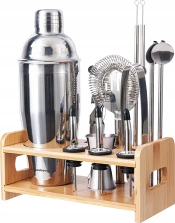 Set koktejli Klausberg KB-7653, 15 pjesë, çelik inox, argjendtë