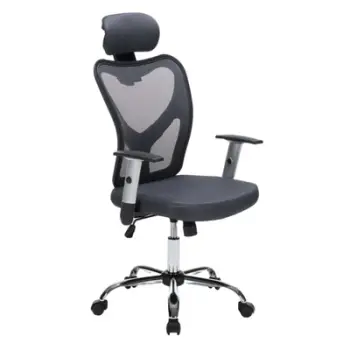 Karrige zyre Cuore HM1207.02, mesh ergonomike, mbështetëse koke, gri e zezë