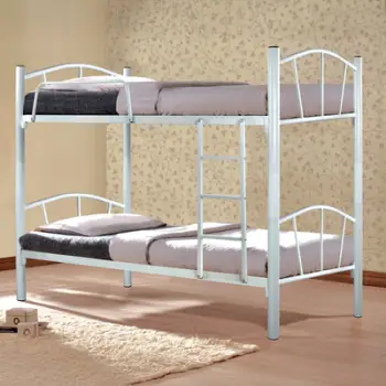 Shtrat marinari metalik HM328.02, 90×190 cm, strukturë e qëndrueshme, i bardhë