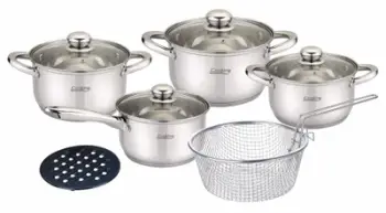 Set tenxheresh Heinner Madeline, 10 pjesë, çelik inox, argjendtë