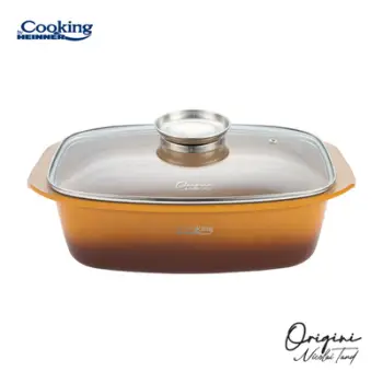 Tepsi pjekjeje Heinner ORIGINI Chef Nicolai Tand, 39x22.5x11cm, alumini qeramik, portokalli gradient gri