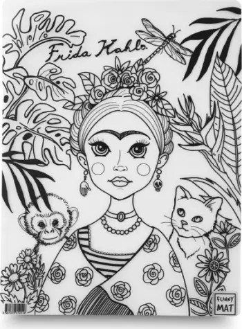 Tapet për ngjyrosje Funny Mat Frida, transparent, i ripërdorshëm
