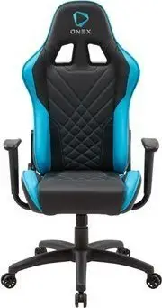 Karrige gaming Onex GX220, bazë metalike, lëkurë PVC, e zezë blu