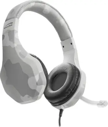 Kufje gaming Speedlink Raidor, stereo me mikrofon, lidhje 3.5 mm, të bardha camo