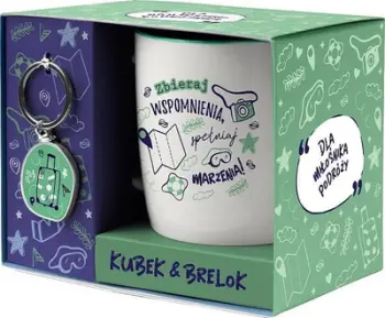 Set dhuratë Foster Travel Lover, filxhan 330ml, varëse çelësash metalike, shumëngjyrësh