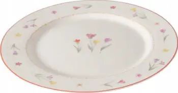 Pjatë darke Boltze Blumi, qeramike 27 cm, me lule, e bardhë