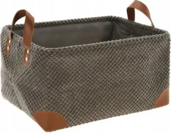 Shportë organizuese Home Styling, kadife korduroy, 36 x 26 x 19 cm, gri