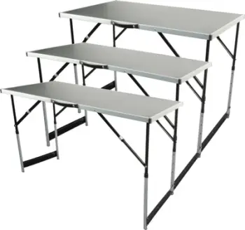 Set tavolinash palosëse Brüder Mannesmann, 3 copë, alumin, gri