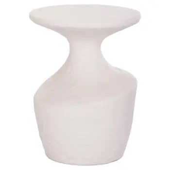 Tavolinë anësore HomeMarkt Rebon Round, fibër çimento, 27.5x50cm, e bardhë