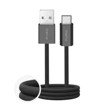 Kabllo USB Puro Cable Black, USB A në USB C, 1.5m, 10W, e zezë