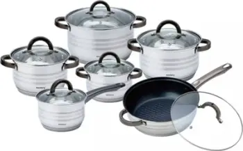 Set tenxheresh dhe tigani Klausberg KB-7702, 12 copë, çelik inox, i argjendtë