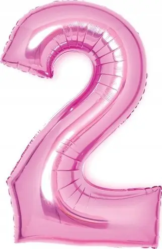 Balonë folie Amscan Number 2 XL, 63cm, rozë