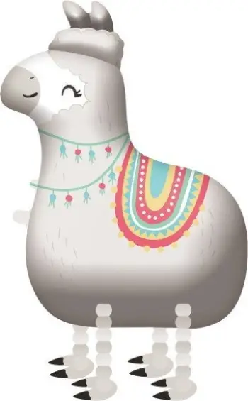 Balonë folie Riethmller Walking Balloon Llama, 59x93cm, për helium, gri