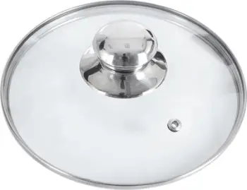 Kapak tenxhereje xhami, rezistent ndaj nxehtësisë, dalje avulli, skaj çeliku transparent