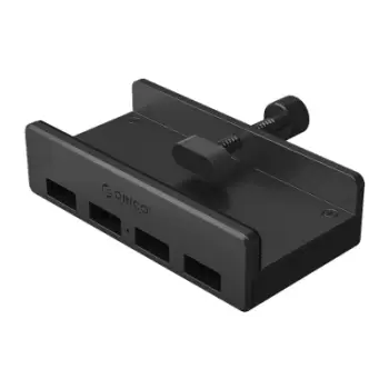 Hub USB Orico MH4PU, 4x USB A 3.0, montim me kapëse, i zi