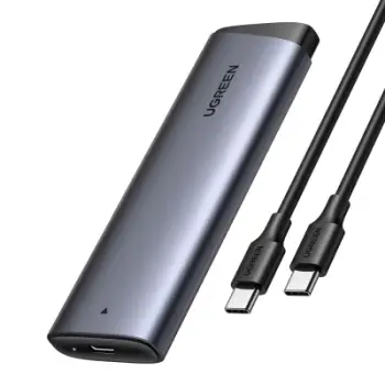 Kuti SSD UGREEN M.2 NVMe, USB 3.2 Gen 2, 10 Gbps, gri metalike