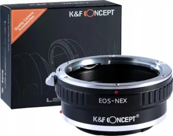 Adapter objektivi K&amp;F Concept KF06.069 për Canon EF në Sony E NEX, fokus manual, metalik