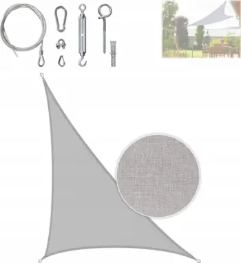 Çadër dielli HOBBYGARDEN Sunsail Garden Triangle, 4.5x6x7.5 m, rezistente ndaj ujit, gri hiri