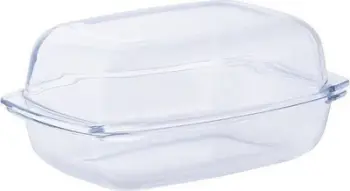 Enë pjekjeje qelqi borosilikat Smooth Rect, 5.5L, 22x34 cm, transparente