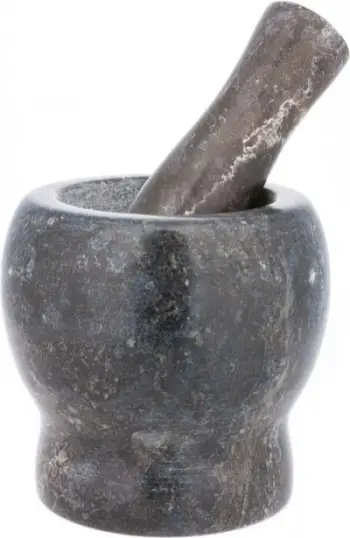 Havan kuzhine KingHoff KH-3337, mermer, set havan me shtypëse, i zi