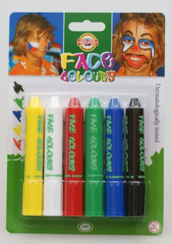 Ngjyra fytyre KOH I NOOR Face Paint, set 6 copë, shumëngjyrëshe
