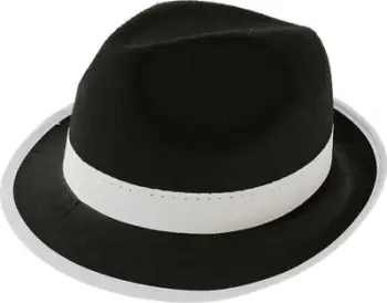 Kapelë gangster filc Retro, 58 cm, brez dekorativ, e zezë