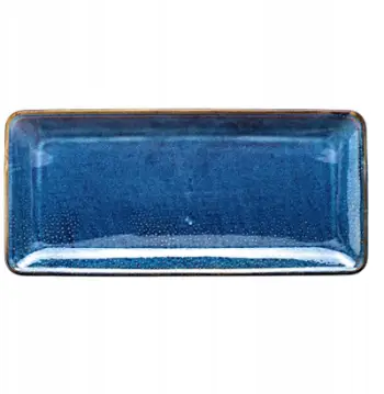 Pjatë servirëse drejtkëndore Deep Blue, 35.5x16.5 cm, porcelan, blu e thellë