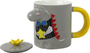 Filxhan me infuzer Gray Dinosaur, 400ml, xham, gri