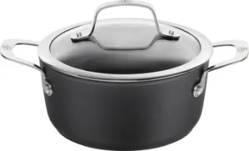 Tenxhere Ballarini Alba 2H Titanium, 20 cm, me kapak xhami, gri e errët