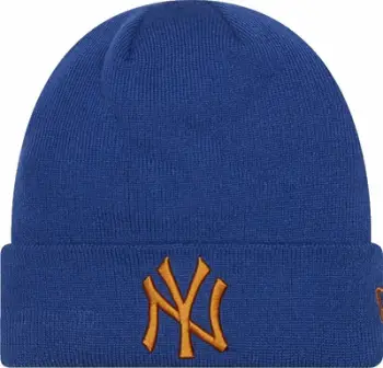 Kapele beanie Era York Yankees MLB League Essential Cuff, madhësi UNI, blu portokalli