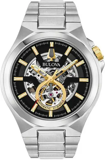 Orë për meshkuj Bulova Automatic Machine 98A224, e argjendtë