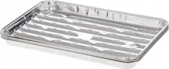 Tabaka alumini për barbecue, 34x23x3 cm, paketim 4 copë, argjendtë
