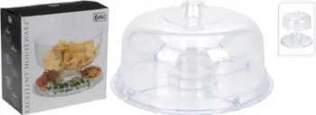Set servirjeje Excellent Houseware 6 në 1, me kupolë, plastike, transparente