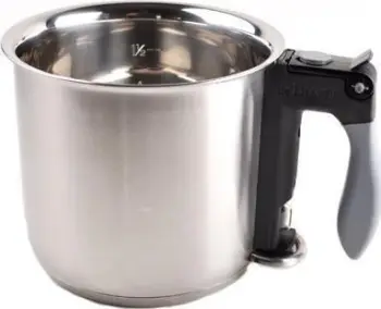 Tenxhere bain marie De Buyer Double Walled, 17.5 cm, çelik inox, argjendtë