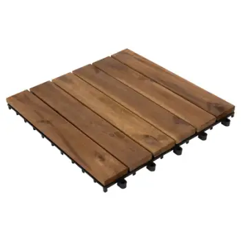 Pllaka druri tarrace HM6299, set 10 copë, 30x30 cm, ngjyrë druri natyrale