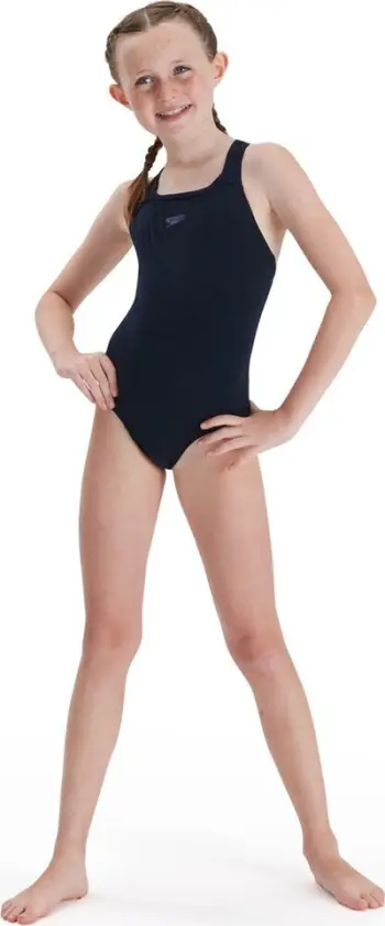 Kostum banje njëpjesësh për vajza Speedo Eco Endurance+ Medalist, rezistent ndaj klorit, i zi