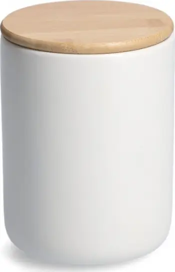 Kavanoz ruajtjeje Zeller Present, 1200 ml, kapak bambuje, i bardhë