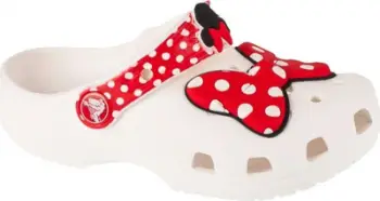 Sanda Crocs Minnie Mouse Classic Clog, për vajza, e bardhë me të kuqe