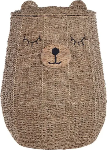 Shportë lodrash Beliani Fulan Teddy Bear, për fëmijë, seagrass natyral