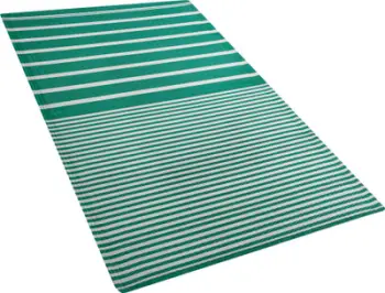 Tapet oborri Beliani HALDIA, 90x180 cm, polipropilen, jeshil me të bardha