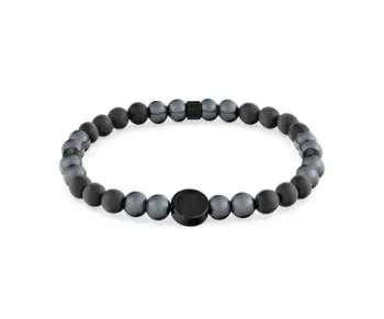 Byzylyk për meshkuj Tommy Hilfiger TH85 Beads 2790625, i zi/hirtë