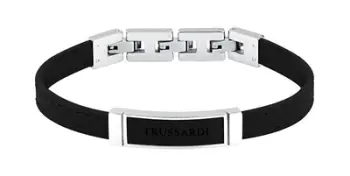 Byzylyk për meshkuj Trussardi T-Leather TJAXZ05, i zi/argjendtë