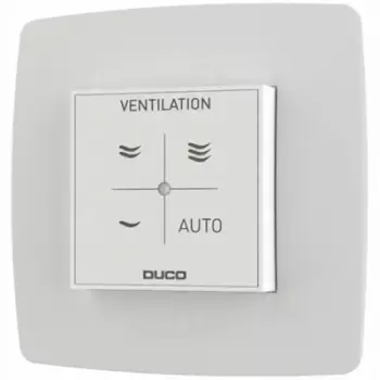 Senzor CO2 Duco Room Sensor RF Wired 0000-4604, me kontrolle, i bardhë