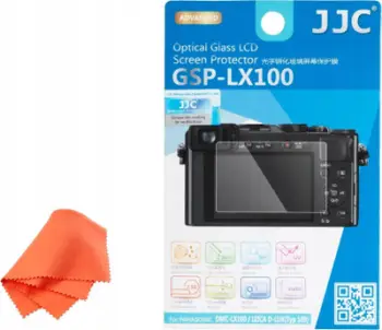 Mbrojtës ekrani JJC për Panasonic DMC LX100, xham optik ultra i hollë, ngjitje statike, transparent