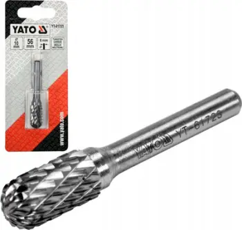 Freza cilindrike për metal Yato YT-61723, dia 10mm, bisht 6mm, argjendtë