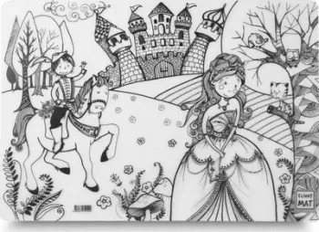 Fletë ngjyrosëse e ripërdorshme The Prince and Princess, silikon, 48 x 33.5 cm, shumëngjyrëshe