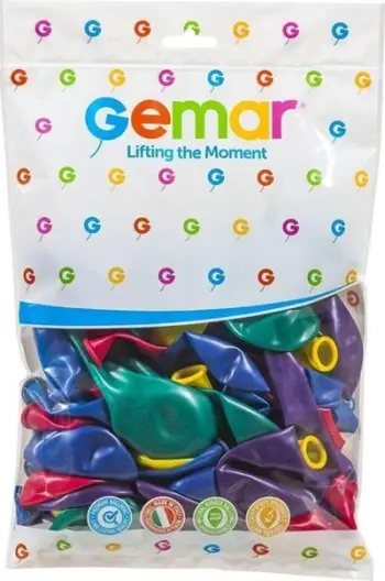 Balona Gemar Transparent, 33 cm, set 50 copë, shumëngjyrëshe