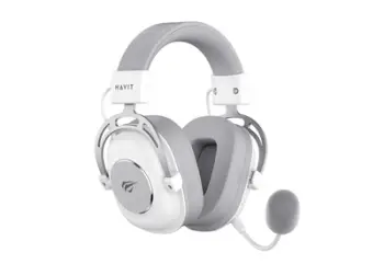 Kufje gaming pa tela Havit H2002YG, 2.4G Bluetooth, me mikrofon, të bardha dhe gri