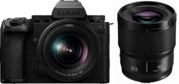 Kamerë mirrorless Panasonic LUMIX S5 IIX DC-S5M2XWE, set 20-60mm dhe 50mm, 24.2MP, 6K video, e zezë